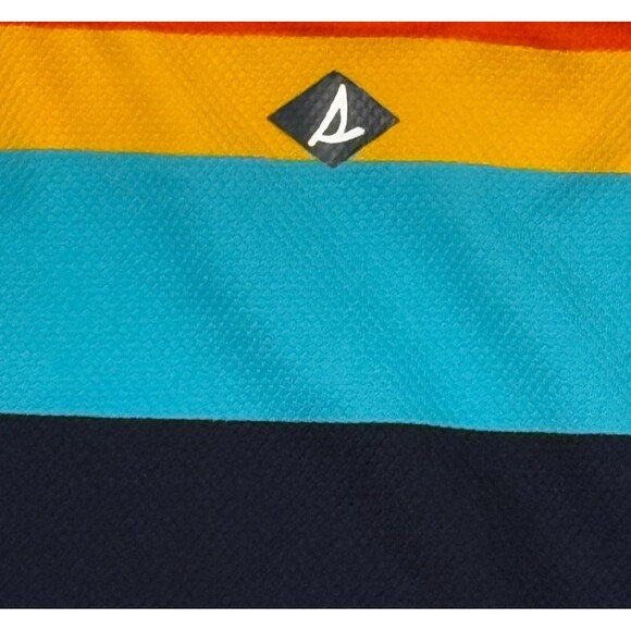 Sperry One Piece Swimsuit XL High Cut Rainbow Stripe Padded Bra Swimwear Preppy - Picture 3 of 8